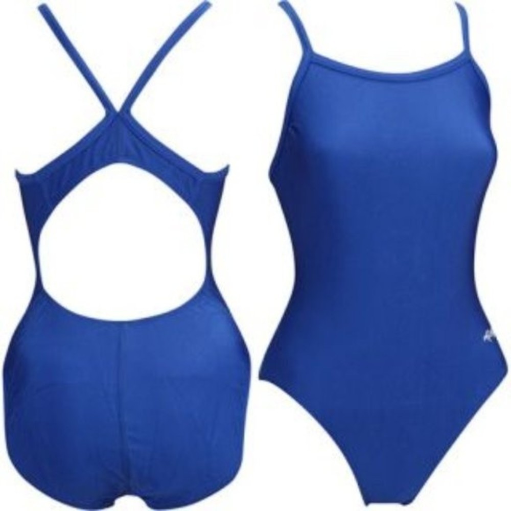Dolfin Women's Racing Swimsuit Royal Blue V-2 Back- SIZE 34 (Ladies 8) NWT!